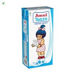 AMUL TAAZA HOMOGENISED TONED MILK 1L