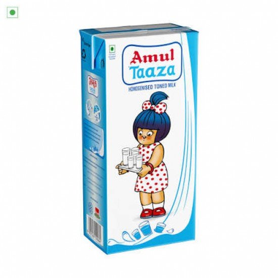 AMUL TAAZA HOMOGENISED TONED MILK 1L