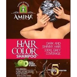 AMINA  HAIR COLOUR SHAMPOO  BROWN 15ML