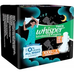 Whisper THICK Bindazzz Night XXXL On 4 Pads