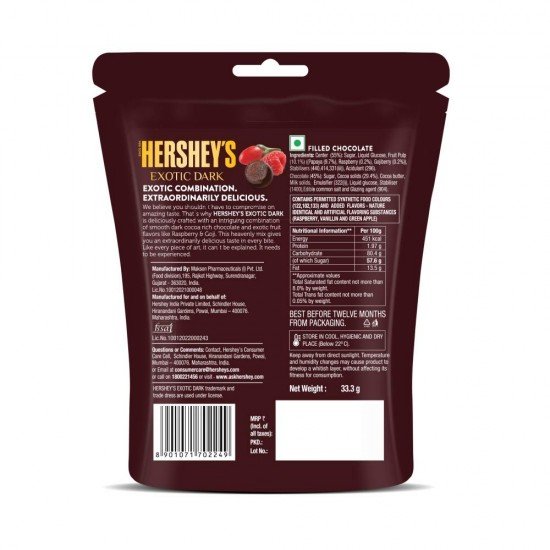 Hershey's Exotic Dark Chocolate Raspberry & Goji, 33.3G